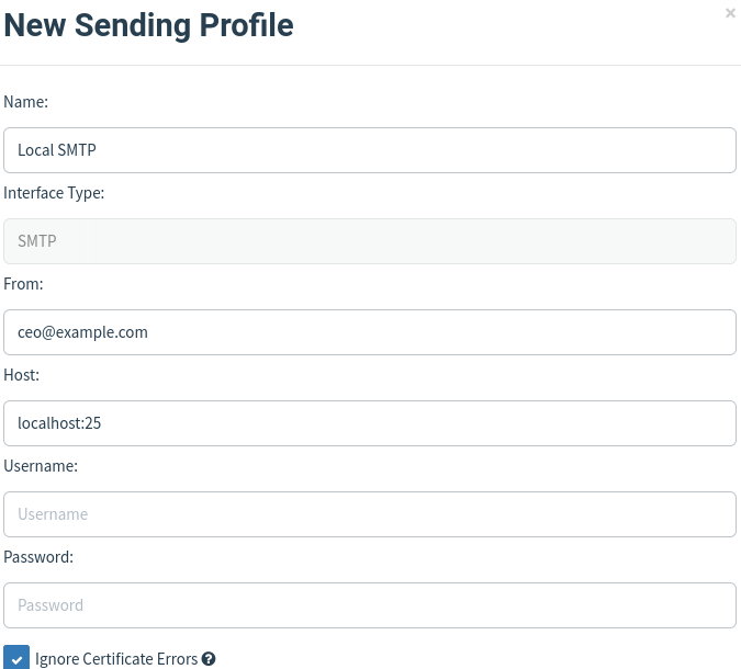 New sending profile
