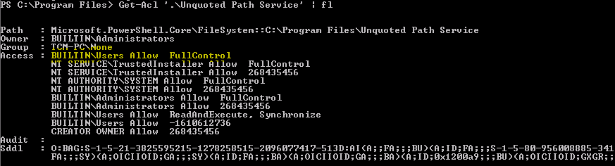 UnquotedService DirPermissions